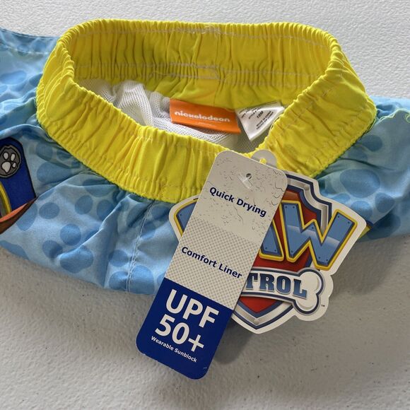 Paw Patrol Swim Trunks Baby Boys Size 18M UPF 50+ Elastic Waist Mesh Liner Blue - Picture 4 of 4